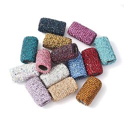 (52) Непрозрачная лаванда Латунные бусины из стразов и глины, прямоугольные, разноцветные, 21x12.5x10 мм, отверстие : 7x4 мм