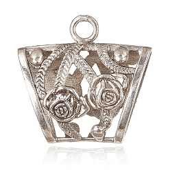 Antique Silver Tibetan Style Alloy Tube Bails, Loop Bails, Scarf Bail Beads, Tube, Antique Silver, 37x39x16mm, Hole: 4.5mm, Inner Diameter: 12x26mm