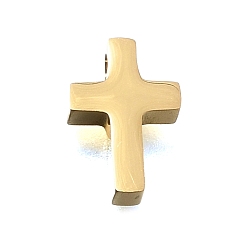 Golden Ion Plating(IP) 304 Stainless Steel Charms, Cross Charms, Golden, 10.5x7x3mm, Hole: 1.9mm