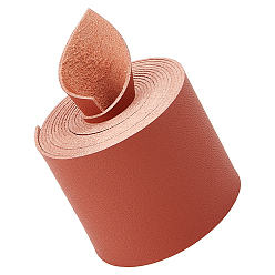 Brown 2M Flat Microfiber Imitation Leather Cord, for Clothes Decor, Brown, 49.5mm, about 2.19 Yards(2m)/Roll