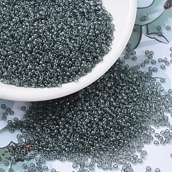 (RR178) Transparent Gray Luster Миюки круглые бусины рокайль, японский бисер, 11/0, (р-р 178) прозрачный серый глянец, 2x1.3 мм, Отверстие : 0.8 мм , около 5500 шт / 50 г