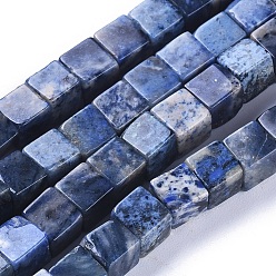 дюмортьерит Натуральные дюмортьеритовые кварцевые бусы, кубические, 5.5~6.5x5.5~6.5x5.5~6.5 мм, отверстие : 0.8 мм, около 62 шт / нитка, 15.63 дюйм (39.7 см)