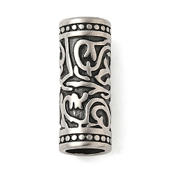 Античное Серебро 304 шарики из нержавеющей стальной трубы, античное серебро, 25x10 мм, отверстие : 7.3 мм