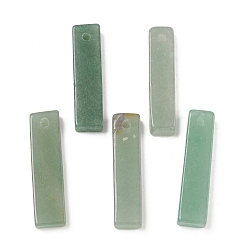 Зеленый Авантюрин Естественный зеленый авантюрин подвески, прямоугольник амулеты, 41~45.5x9.5~10.5x5.5~6 мм, отверстие : 2~3 мм