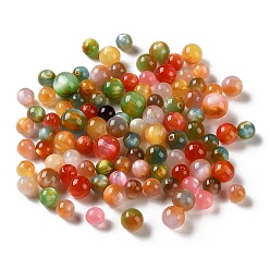 Mixed Color Resin Imitation Cat Eye Beads, Round, Mixed Color, 8~12mm, Hole: 1.6~2mm