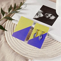 Сине-фиолетовый Карточки для демонстрации прямоугольных бумажных сережек, Карточки для демонстрации ювелирных изделий для хранения сережек и ожерелий, синий фиолетовый, 9x5.9x0.05 см, отверстие : 1.6 мм