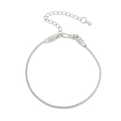 Платина Латунные пшеничные цепи браслеты, платина, 6-7/8 дюйм (17.5 см)