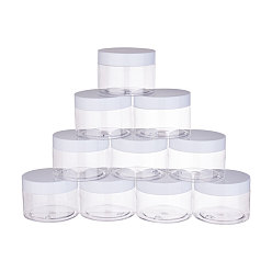 Белый Пластиковые контейнеры для бусинок для домашних животных, с крышкой, колонка, белые, 7x5.1 см, емкость: 120 мл (4.06 жидких унций)