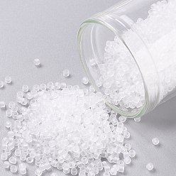 (1F) Transparent Frost Crystal Toho perles de rocaille rondes, perles de rocaille japonais, (1 f) cristal de givre transparent, 15/0, 1.5mm, Trou: 0.7mm, environ15000 pcs / 50 g