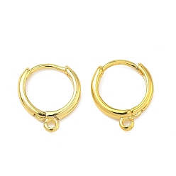 Золотой Латунная фурнитура для хооп серег, долговечный, стойки покрытие, с петлей, золотые, 16x13.5x2.5 мм, отверстие : 1.5 мм, штифты : 0.8 мм