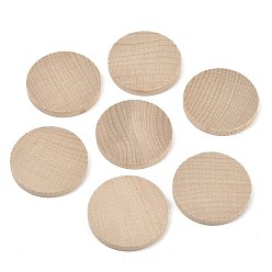 Светло-коричневый Листы буковой древесины, незаконченная древесина, плоско-круглые, загар, 39.5~40x4.8 мм