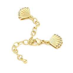 Настоящее золото 14K Крест латунный микро-паве кубический цирконий удлинитель цепи, с обочины цепей и когтя омара застежками, без кадмия, без никеля и без свинца, оболочка, реальный 14 k позолоченный, 75.5 мм