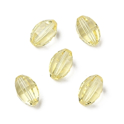 Light Goldenrod Yellow K9 Glass, Imitation Austrian Crystal Beads, Faceted, Oval, Light Goldenrod Yellow, 11x8mm, Hole: 0.8~1.4mm