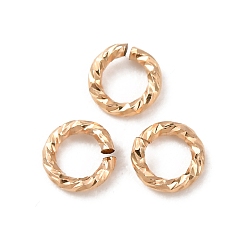 Real 14K Gold Filled 1/20 14k открытые соединительные кольца с золотым покрытием, круглый отрезок, покрытый желтым золотом, алмазная огранка витая, real 14 k золото заполнено, 4x0.76 мм, внутренний диаметр: 2.3 мм