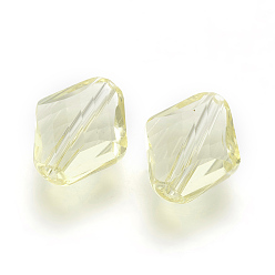 Светлый Золото-желтый Имитация Австрийские кристаллические шарики, класс AAA, граненые, ромб, светлый золотарник желтый, 14~14.5x12x5~7 мм, отверстие : 0.9~1 мм
