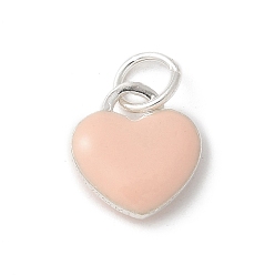 Персиковый Слойка S925 кулон из стерлингового серебра, с эмалью, розовые, 10.5x10x3 мм
