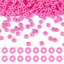 Средний Фиолетово-красный 100g бусины из полимерной глины ручной работы, Диск / плоские круглые, Heishi бусы, средне фиолетовый красный, 6x1 мм, отверстие : 2 мм