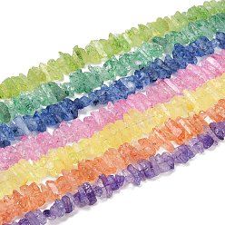 (52) Непрозрачная лаванда Натуральный хрустят кварц бисер пряди, окрашенные, самородки, разноцветные, 13~31x7~12x7~12 мм, отверстие : 1.2 мм, около 52~53 шт / нитка, 15.75''~15.94'' (40~40.5 см)