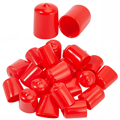 Красный Заглушки из ПВХ, гибкие крышки для болтов, колпачки, протекторы резьбы, колонка, красные, 29.5x21.5 мм, отверстие : 20 мм
