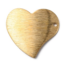Без Покрытия Латунные подвески, волочильных стиле, шарма сердца, сырой (без покрытия), 20x21.5x2 мм, отверстие : 1.5 мм