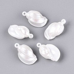 Кремово-белый Абс пластмассовые жемчужные подвески, формы раковины, кремово-белые, 29.5~30x16.5~17x12.5 мм, отверстие : 1.8 мм, Около 259 шт / 500 г