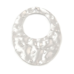 Нержавеющая Сталь Цвет Не тускнеющие 304 подвески из нержавеющей стали, овальный шарм, цвет нержавеющей стали, 44x34x1.5 мм, отверстие : 1.8 мм