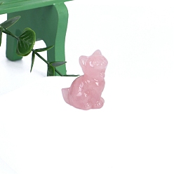 Розовый Кварц Скульптурные украшения в форме кошки из натурального розового кварца, для украшения рабочего стола домашнего офиса, 35 мм