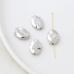 Oval Spacer бисер латунные, платина, овальные, 10x13 мм, отверстие : 2 мм