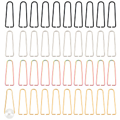 (52) Непрозрачная лаванда 40 шт. 4 цвета ионное покрытие (ip) 304 треугольные кольца из нержавеющей стали, зажимы для наполовину просверленных бусин, разноцветные, 27x8x1 мм, штифты : 1 мм, 10 шт / цвет