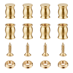 Золотой 4 комплекты латунных мебельных накладок, винтовые ножки стола и стула, с железным винтом и акриловыми наклейками, золотые, 12.5x17 мм