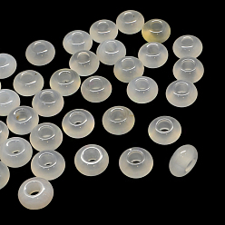Natural Agate Natural White Agate European Large Hole Beads, Rondelle, 13~14x7~8mm, Hole: 5mm