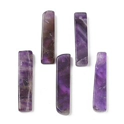 Аметист Подвески из натурального аметиста , прямоугольник амулеты, 41~45.5x9.5~10.5x5.5~6 мм, отверстие : 2~3 мм