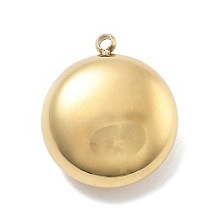 Плоский Круглый 316 хирургические подвески из нержавеющей стали, реальный 18 k позолоченный, плоско-круглые, 17.5x15x7 мм, отверстие : 1.2 мм
