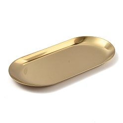 Золотой 201 лоток нержавеющий, лоток для хранения, органайзер для косметических украшений, овальные, золотые, 17.7x8.4x0.87 см
