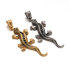 (52) Непрозрачная лаванда Геккон 304 горный хрусталь из нержавеющей стали большие подвески, разноцветные, 55x21x5 мм, отверстие : 8.5x5 мм