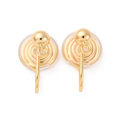 Настоящее золото 18K Латунные ушные манжеты, с петлей, долговечный, без никеля , реальный 18 k позолоченный, 15x9 мм, отверстие : 1.4 мм, круглый : 6x4 мм