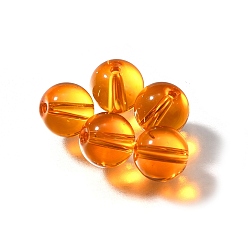 Темно-Оранжевый К 9 стекло, имитация Австрийские кристаллические шарики, круглые, темно-оранжевый, 7.5x8 мм, отверстие : 1.4 мм