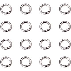 Платина Латунные кольца прыжок открыт, круглые, без никеля , платина, 5x1 мм, около 3 мм внутренним диаметром, около 600 шт / упаковка, размер упаковки: 74x105 мм