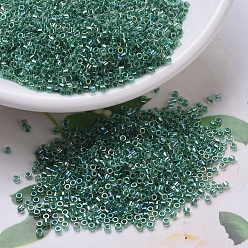 (DB0060) Хрустальный AB с Лаймовой Подкладкой Бусины miyuki delica, цилиндр, японский бисер, 11/0, (дБ 0060) известковый кристалл, 1.3x1.6 мм, Отверстие: 0.8 мм, о 2000 шт / бутылка, 10 г / бутылка