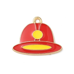 Hat Подвески из эмали и сплава, золотой свет, без кадмия, без никеля и без свинца, шляпа, 19x23.5x2 мм, отверстие : 1.8 мм