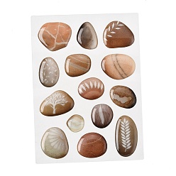 Светло-коричневый 3 Набор наклеек из эпоксидной смолы и бумаги с изображением гальки, для декоративных наклеек для скрапбукинга, загар, 135x83x2 мм