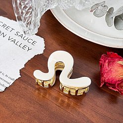 Белый Ацетат целлюлозы с заколками для волос с железными когтями, аксессуары для волос для женщин и девочек, геометрический, белые, 69 мм