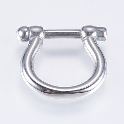 Stainless Steel Color Tarnish Resistant 304 Stainless Steel Linking Rings, Shackle Clasp Shape, Stainless Steel Color, 18.5x17x3.5mm, Hole: 12x12mm