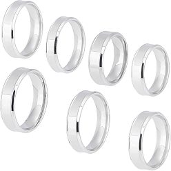 Нержавеющая Сталь Цвет 14 шт. 7 размер 201 кольцо из нержавеющей стали для мужчин и женщин, цвет нержавеющей стали, внутренний диаметр: американский размер 5 3/4~13 (16.3~22.2 мм), 2шт / размер