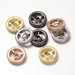 (52) Непрозрачная лаванда Руль латунные микро проложить кубического циркония бусы, разноцветные, 8x2.5 мм, отверстие : 1 мм