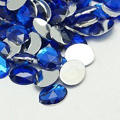 Средно-синий Акриловые стразы - кабошоны , граненые, плоская задняя овальные, светло-синий, 25x18x6 мм , около 200 шт / мешок