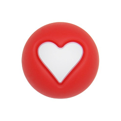 Сердце Круглые пищевые экологически чистые силиконовые бусины, сердце, 15 мм