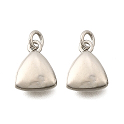 Треугольник Латунь прелести, стойки покрытие, прочное покрытие, без кадмия и без свинца, платина, с целью перехода в кольце, треугольные, 9.5x7.5x2.5 мм, отверстие : 2 мм