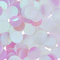 Прозрачный 80g переливающиеся ПВХ-пайетки/блестки на подвесках, плоско-круглые, Аксессуары для орнаментов, прозрачные, 25 мм