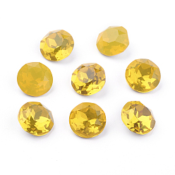 Топаз Опал Заостренные назад и назад покрытые k 9 стеклянные кабошоны со стразами, класс А, граненые, плоско-круглые, топаз опал, 8x4.5 мм